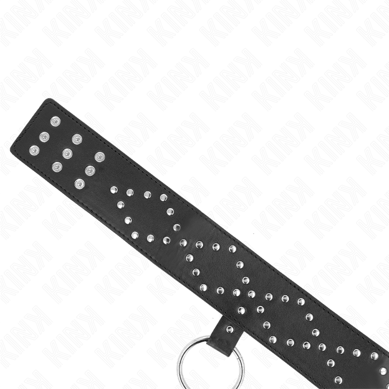 KINK - COLLANA 65 CM CON GUINZAGLIO CON BORCHIE ARGENTO MODELLO 3 REGOLABILE 36 - 43 CM X 5 CM - KINK COLLAR & GAG - Intimo per le occasioni speciali | The Game Lingerie