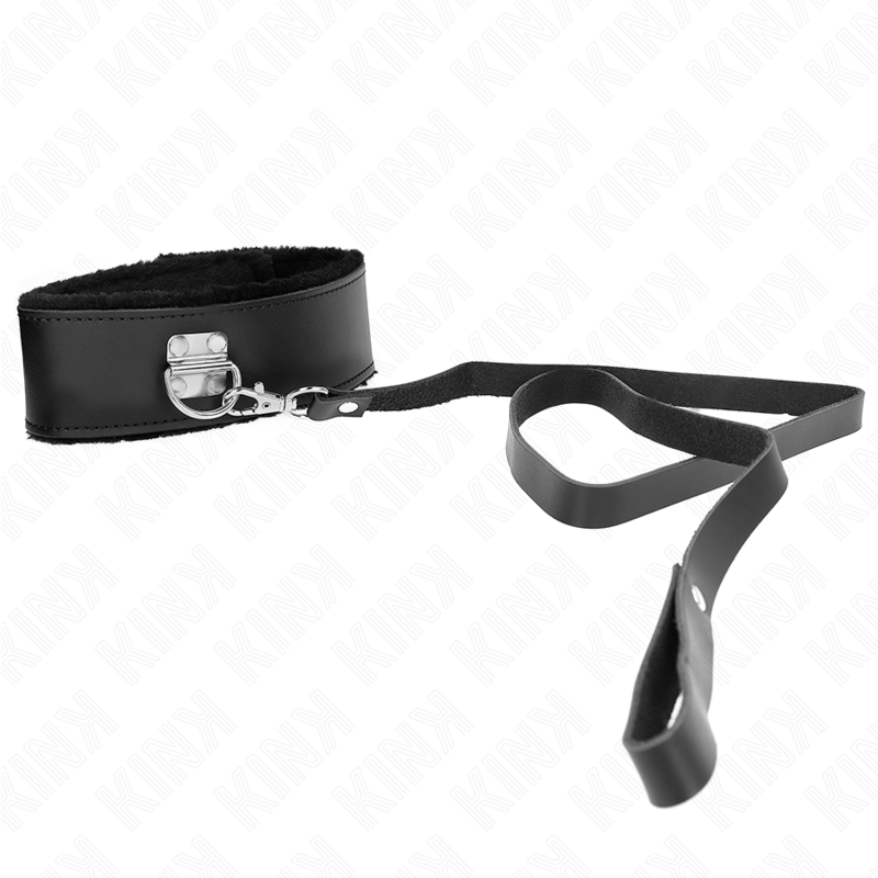 KINK - COLLANA CON CINTURA 116 CM CON CINTURINO IN PELLE NERA REGOLABILE 40 - 48 CM X 6 CM - KINK COLLAR & GAG - Intimo per le occasioni speciali | The Game Lingerie
