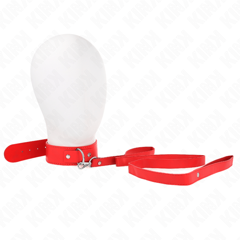 KINK - COLLANA CON CINTURA 116 CM ROJO CINTURINO REGOLABILE 32 - 50 CM X 8 CM - KINK COLLAR & GAG - Intimo per le occasioni speciali | The Game Lingerie