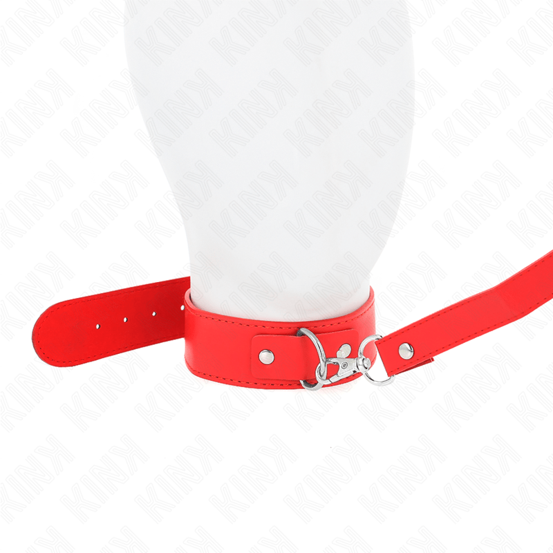 KINK - COLLANA CON CINTURA 116 CM ROJO CINTURINO REGOLABILE 32 - 50 CM X 8 CM - KINK COLLAR & GAG - Intimo per le occasioni speciali | The Game Lingerie