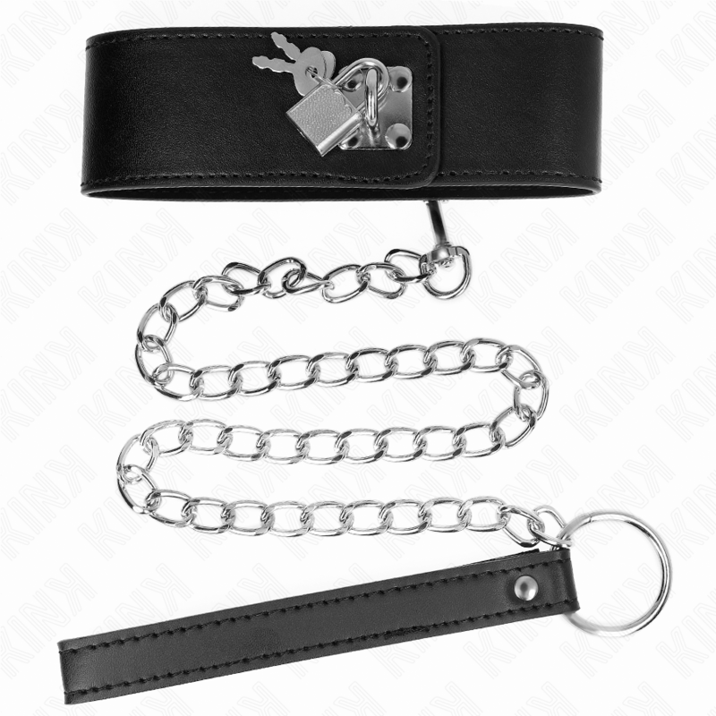 KINK - COLLANA CON CINTURA 65 CM CON CINTURINO LARGO NERO REGOLABILE 33,5 - 41 CM X 5 CM - KINK COLLAR & GAG - Intimo per le occasioni speciali | The Game Lingerie