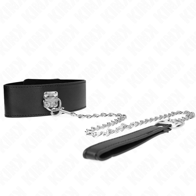 KINK - COLLANA CON CINTURA 65 CM CON CINTURINO LARGO NERO REGOLABILE 33,5 - 41 CM X 5 CM - KINK COLLAR & GAG - Intimo per le occasioni speciali | The Game Lingerie