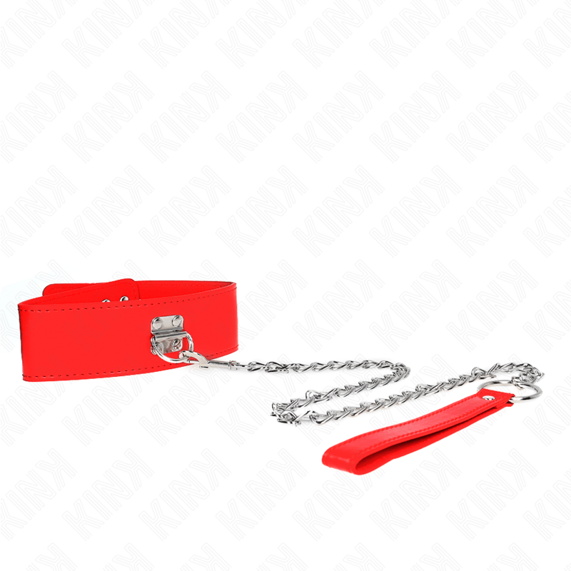 KINK - COLLANA CON CINTURA 65 CM CON LARGO CINTURINO ROSSO REGOLABILE 33,5 - 41 CM X 5 CM - KINK COLLAR & GAG - Intimo per le occasioni speciali | The Game Lingerie