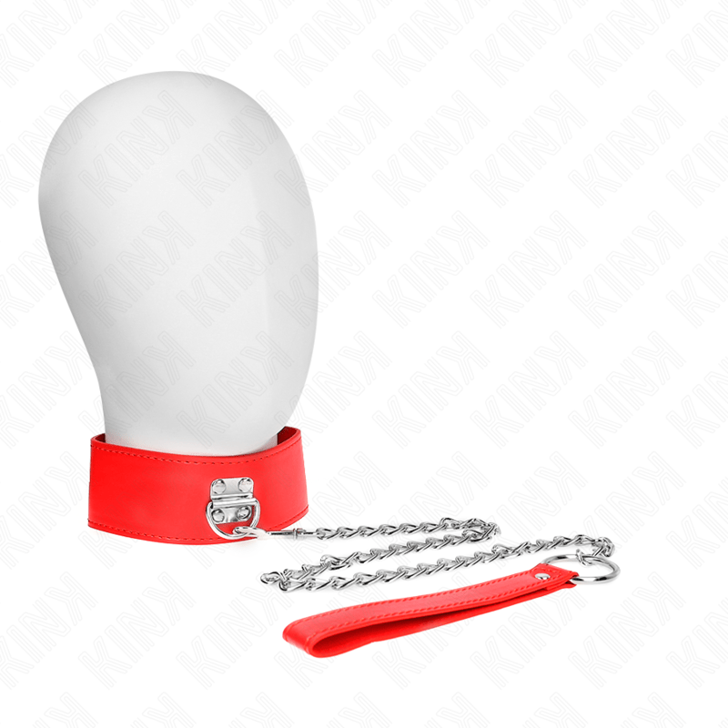 KINK - COLLANA CON CINTURA 65 CM CON LARGO CINTURINO ROSSO REGOLABILE 33,5 - 41 CM X 5 CM - KINK COLLAR & GAG - Intimo per le occasioni speciali | The Game Lingerie