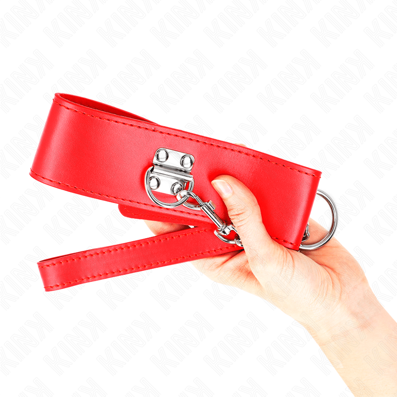 KINK - COLLANA CON CINTURA 65 CM CON LARGO CINTURINO ROSSO REGOLABILE 33,5 - 41 CM X 5 CM - KINK COLLAR & GAG - Intimo per le occasioni speciali | The Game Lingerie