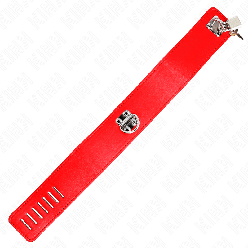 KINK - COLLANA CON CINTURA 65 CM CON LARGO CINTURINO ROSSO REGOLABILE 33,5 - 41 CM X 5 CM - KINK COLLAR & GAG - Intimo per le occasioni speciali | The Game Lingerie