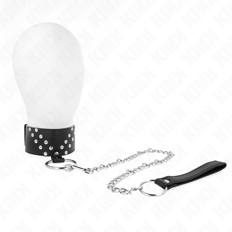 KINK - COLLANA CON CINTURA 65 CM CON RIVETTO A V REGOLABILE 36 - 43 CM X 5 CM - KINK COLLAR & GAG - Intimo per le occasioni speciali | The Game Lingerie