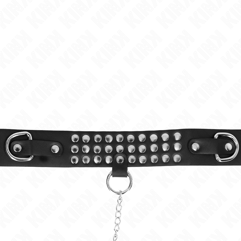 KINK - COLLANA CON CINTURINO 65 CM CON LUCIDI REGOLABILE 37 - 42 CM X 5,3 CM - KINK COLLAR & GAG - Intimo per le occasioni speciali | The Game Lingerie