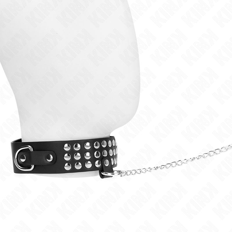 KINK - COLLANA CON CINTURINO 65 CM CON LUCIDI REGOLABILE 37 - 42 CM X 5,3 CM - KINK COLLAR & GAG - Intimo per le occasioni speciali | The Game Lingerie