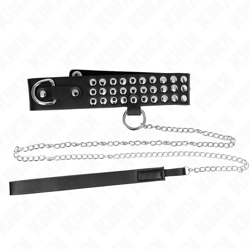 KINK - COLLANA CON CINTURINO 65 CM CON LUCIDI REGOLABILE 37 - 42 CM X 5,3 CM - KINK COLLAR & GAG - Intimo per le occasioni speciali | The Game Lingerie