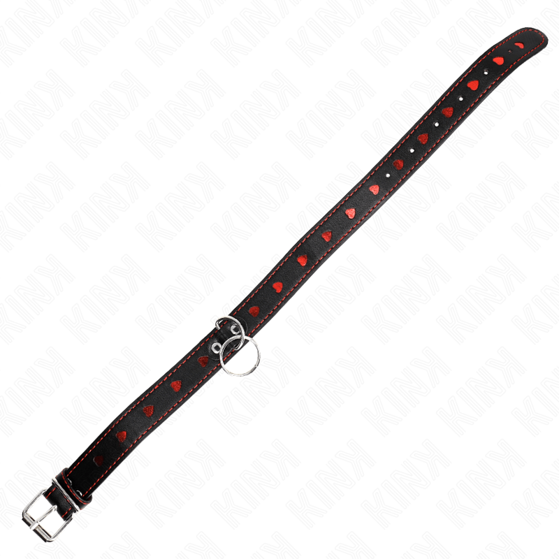 KINK - COLLANA CON CINTURINO 65 CM DETTAGLI CUORE 52,5 X 2,5 CM - KINK COLLAR & GAG - Intimo per le occasioni speciali | The Game Lingerie
