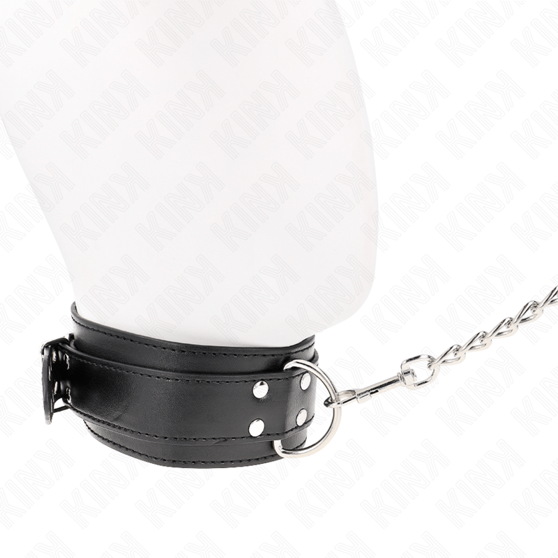 KINK - COLLANA CON CINTURINO 65 CM FIBBIE ARGENTO REGOLABILE 33 - 46 CM X 5,5 CM - KINK COLLAR & GAG - Intimo per le occasioni speciali | The Game Lingerie