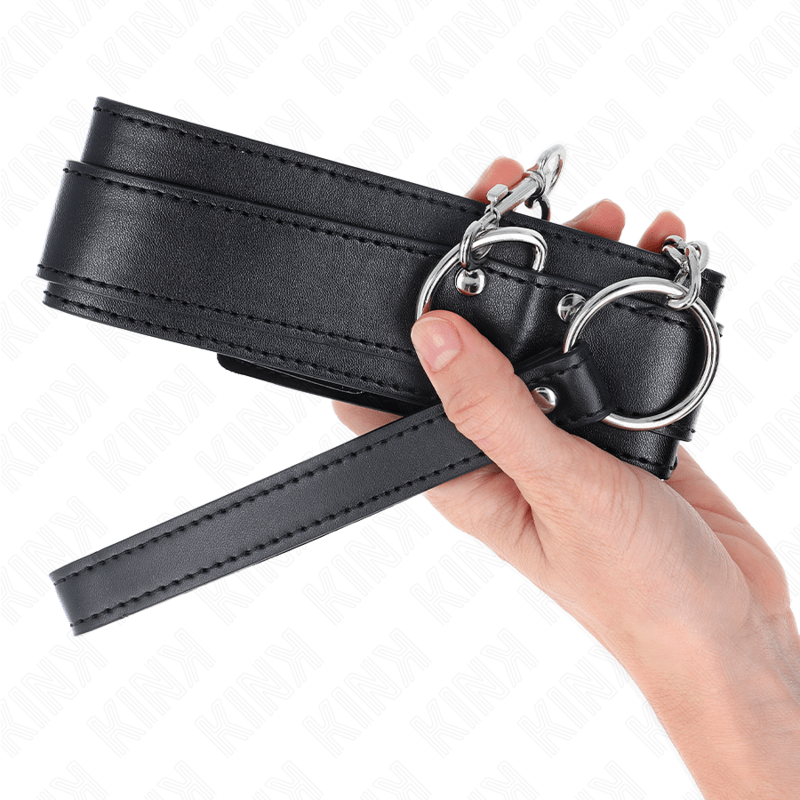 KINK - COLLANA CON CINTURINO 65 CM FIBBIE ARGENTO REGOLABILE 33 - 46 CM X 5,5 CM - KINK COLLAR & GAG - Intimo per le occasioni speciali | The Game Lingerie