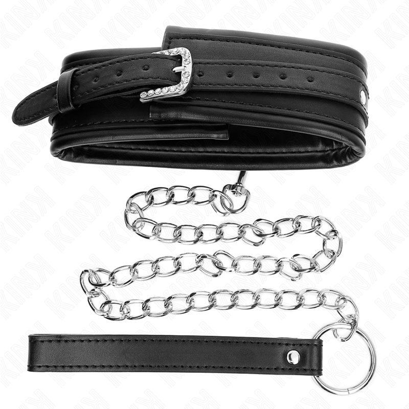 KINK - COLLANA CON CINTURINO CON FIBBIA LUCIDA 65 CM 48.5 CM X 5.3 CM - KINK COLLAR & GAG - Intimo per le occasioni speciali | The Game Lingerie