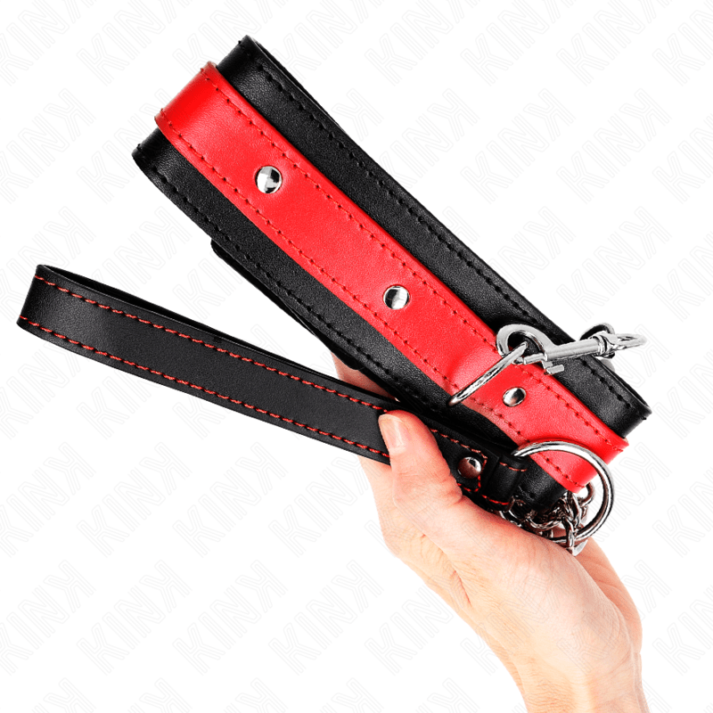 KINK - COLLANA CON CINTURINO ROSSO 65 CM REGOLABILE 36 - 43 CM X 5 CM - KINK COLLAR & GAG - Intimo per le occasioni speciali | The Game Lingerie