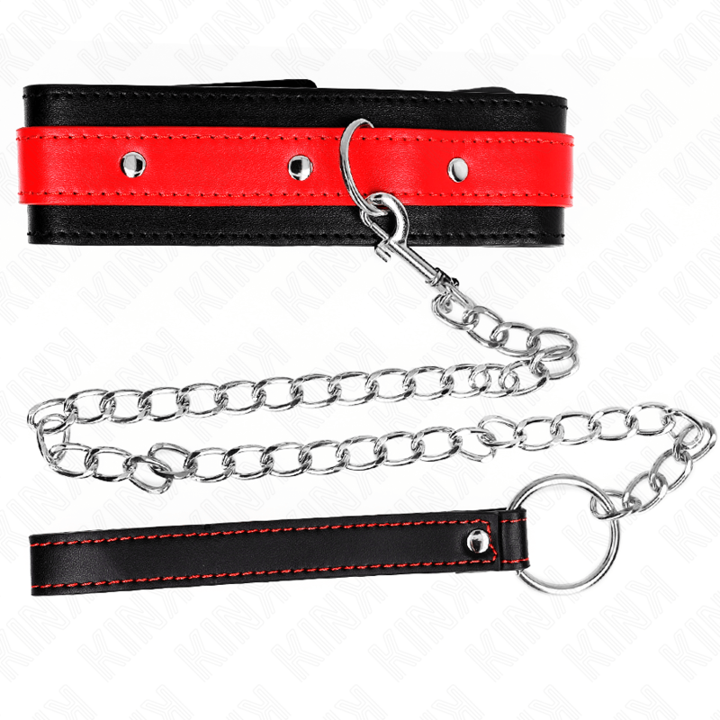 KINK - COLLANA CON CINTURINO ROSSO 65 CM REGOLABILE 36 - 43 CM X 5 CM - KINK COLLAR & GAG - Intimo per le occasioni speciali | The Game Lingerie