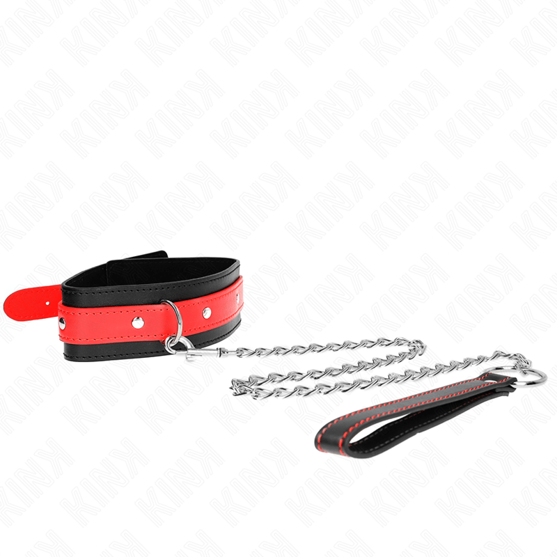 KINK - COLLANA CON CINTURINO ROSSO 65 CM REGOLABILE 36 - 43 CM X 5 CM - KINK COLLAR & GAG - Intimo per le occasioni speciali | The Game Lingerie