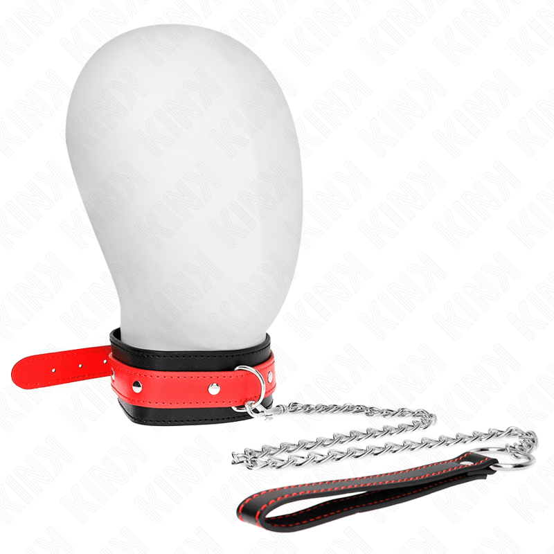 KINK - COLLANA CON CINTURINO ROSSO 65 CM REGOLABILE 36 - 43 CM X 5 CM - KINK COLLAR & GAG - Intimo per le occasioni speciali | The Game Lingerie