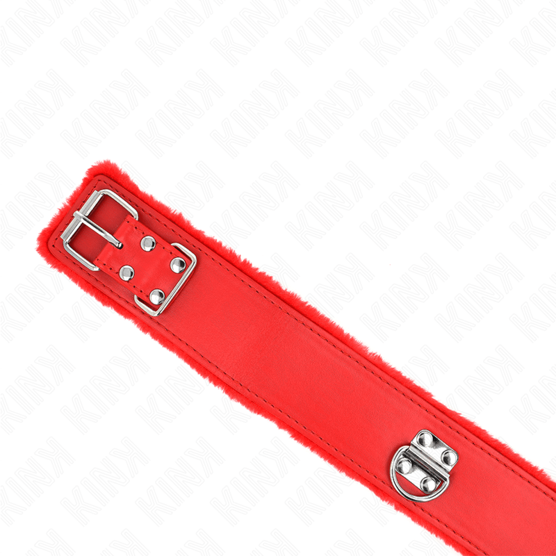 KINK - COLLANA CON GUINZAGLIO 116 CM CON BORCHIE IN ARGENTO MODELLO 4 ROSSO REGOLABILE 40 - 48 CM X 6 CM - KINK COLLAR & GAG - Intimo per le occasioni speciali | The Game Lingerie