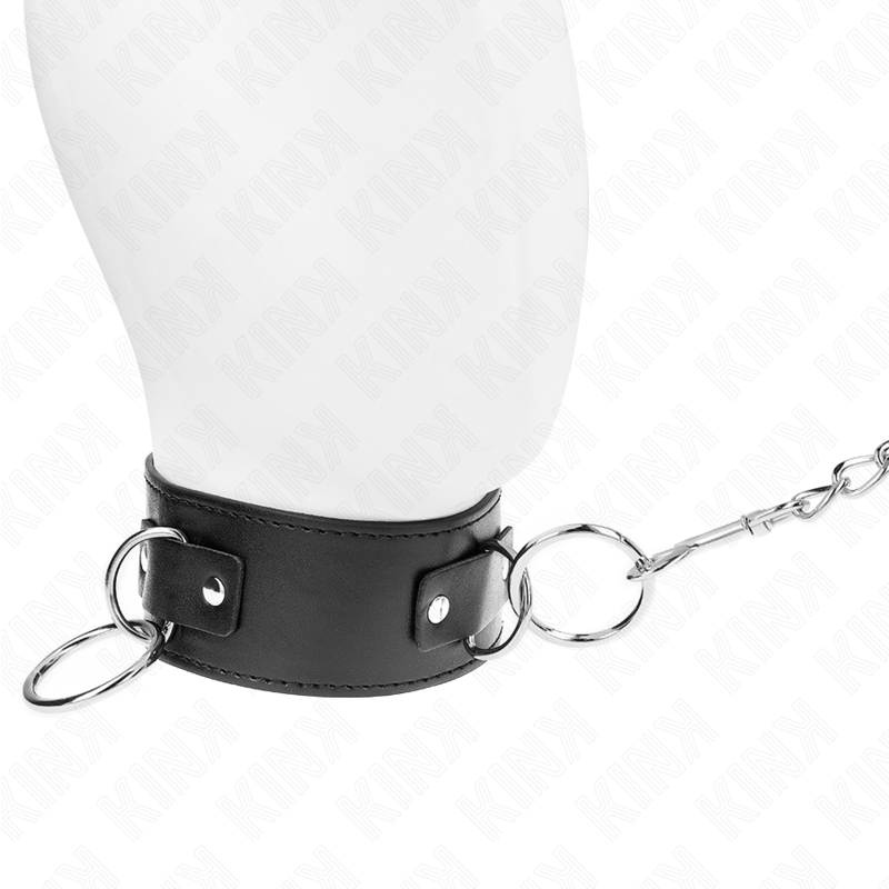 KINK - COLLANA CON GUINZAGLIO 65 CM 3 MODELLO ANELLI 2 REGOLABILE 36 - 43 CM X 5 CM - KINK COLLAR & GAG - Intimo per le occasioni speciali | The Game Lingerie