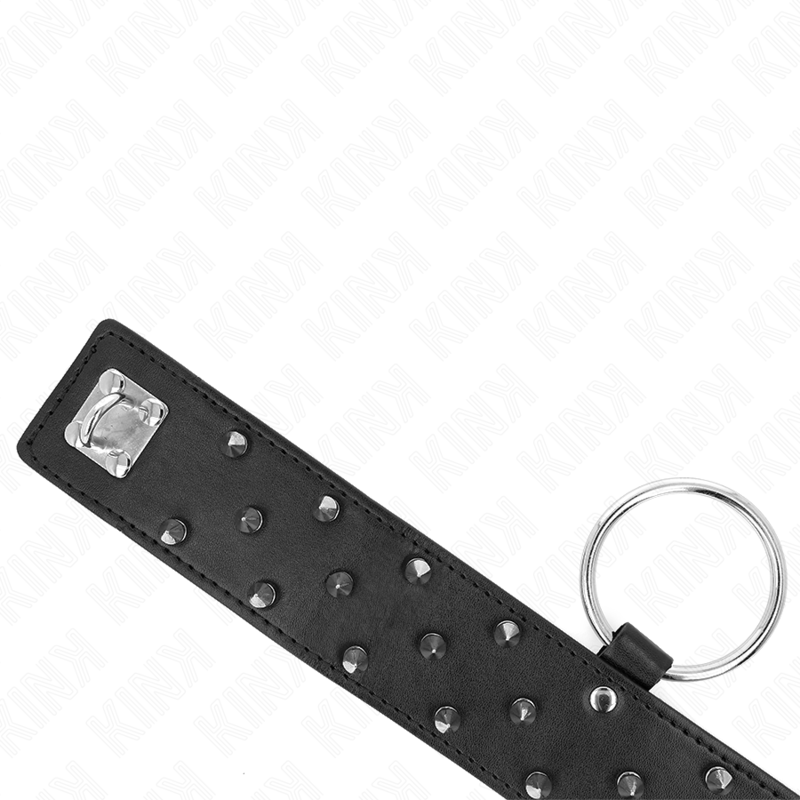 KINK - COLLANA CON GUINZAGLIO 65 CM CON BORCHIE IN ARGENTO MODELLO 5 REGOLABILE 36 - 43 CM X 5 CM - KINK COLLAR & GAG - Intimo per le occasioni speciali | The Game Lingerie