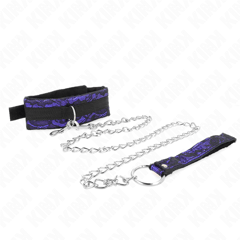 KINK - COLLANA CORTA IN PIZZO DI VELLUTO CON CINTURA 105 CM CON PROFILO IN NYLON 44 X 5,5 CM - KINK COLLAR & GAG - Intimo per le occasioni speciali | The Game Lingerie