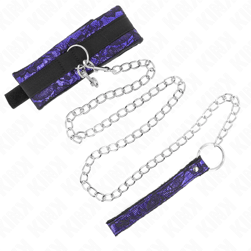 KINK - COLLANA CORTA IN PIZZO DI VELLUTO CON CINTURA 105 CM CON PROFILO IN NYLON 44 X 5,5 CM - KINK COLLAR & GAG - Intimo per le occasioni speciali | The Game Lingerie