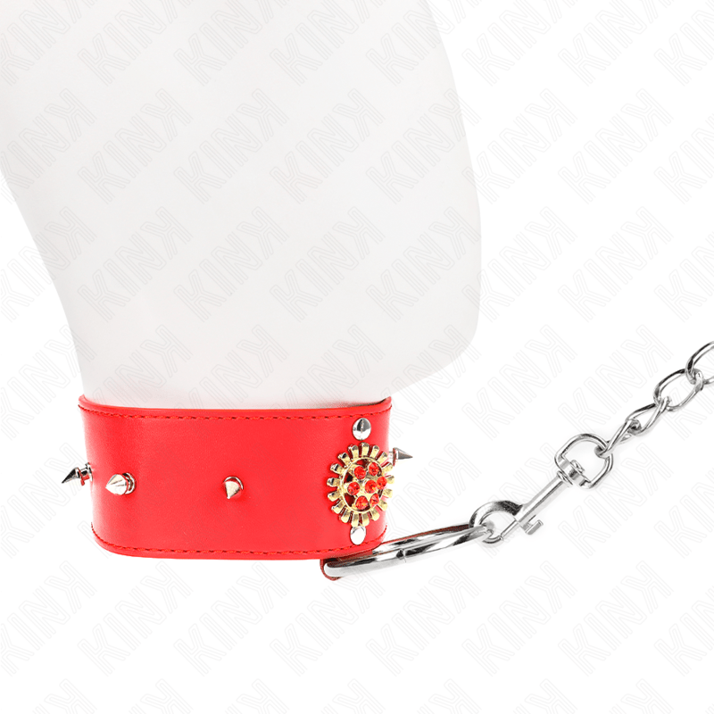 KINK - COLLANA DI DIAMANTI ROSSI CON CINTURA 65 CM REGOLABILE 35 - 51 CM X 7 CM - KINK COLLAR & GAG - Intimo per le occasioni speciali | The Game Lingerie