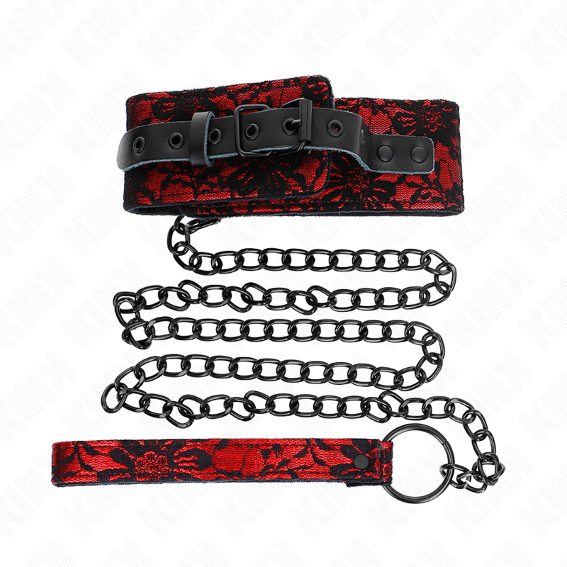 KINK - COLLANA IN PIZZO CON CINTURA CON CINTURA IN VERA PELLE 105 CM / 44 X 5,5 CM - KINK COLLAR & GAG - Intimo per le occasioni speciali | The Game Lingerie