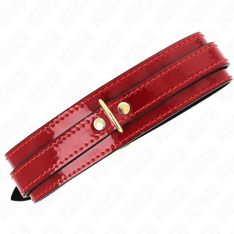 KINK - COLLANA REGOLABILE ROSSO VINO CON DETTAGLI ORO 29 - 42,5 CM X 4 CM - KINK COLLAR & GAG - Intimo per le occasioni speciali | The Game Lingerie