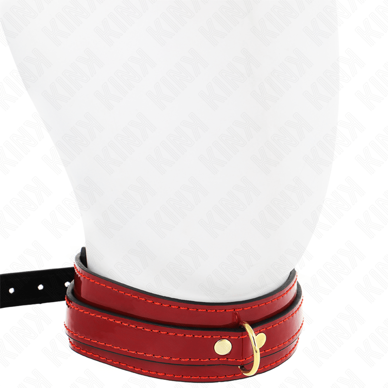 KINK - COLLANA REGOLABILE ROSSO VINO CON DETTAGLI ORO 29 - 42,5 CM X 4 CM - KINK COLLAR & GAG - Intimo per le occasioni speciali | The Game Lingerie