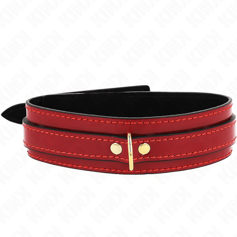 KINK - COLLANA REGOLABILE ROSSO VINO CON DETTAGLI ORO 29 - 42,5 CM X 4 CM - KINK COLLAR & GAG - Intimo per le occasioni speciali | The Game Lingerie