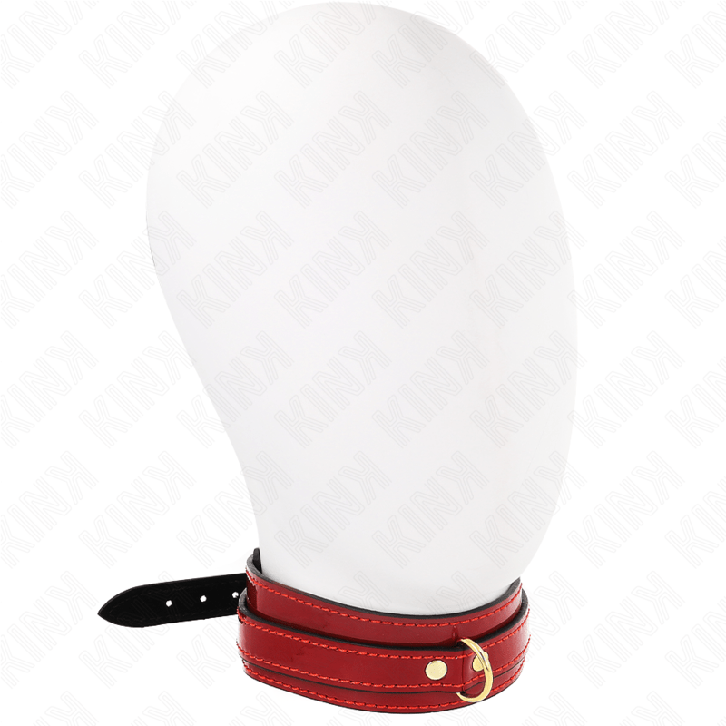 KINK - COLLANA REGOLABILE ROSSO VINO CON DETTAGLI ORO 29 - 42,5 CM X 4 CM - KINK COLLAR & GAG - Intimo per le occasioni speciali | The Game Lingerie