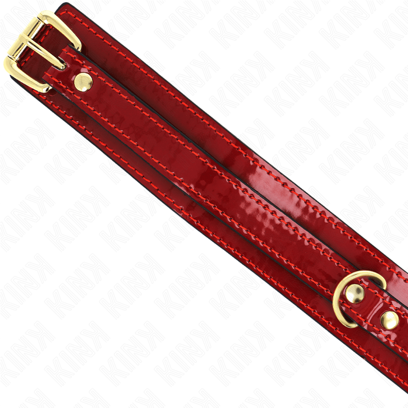 KINK - COLLANA REGOLABILE ROSSO VINO CON DETTAGLI ORO 29 - 42,5 CM X 4 CM - KINK COLLAR & GAG - Intimo per le occasioni speciali | The Game Lingerie