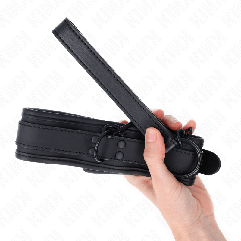 KINK - COLLARE BONDAGE IN NEOPRENE MODELLO 1 CON CINTURA 78 CM REGOLABILE 37,5 X 49,5 CM - KINK COLLAR & GAG - Intimo per le occasioni speciali | The Game Lingerie