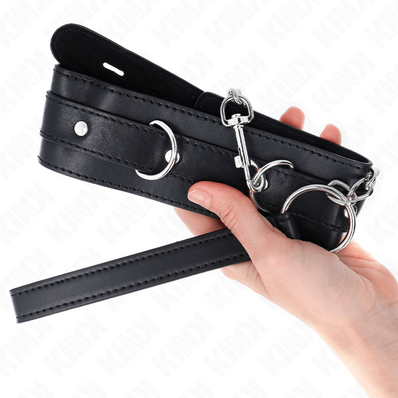 KINK - COLLARE CON CINTURA 65 CM CON CINTURINO NERO 54 X 4,5 CM - KINK COLLAR & GAG - Intimo per le occasioni speciali | The Game Lingerie