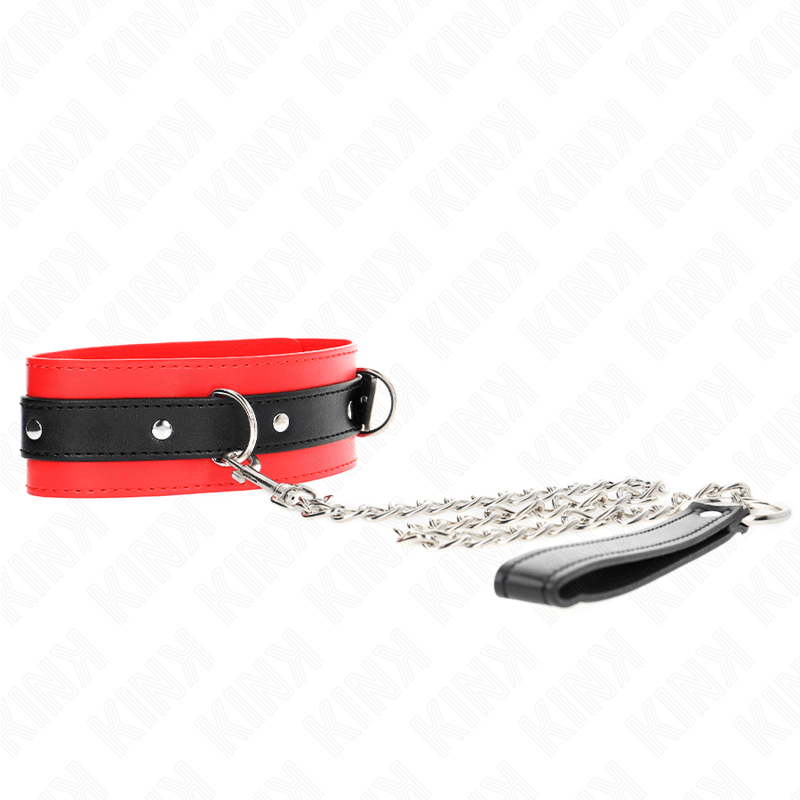 KINK - COLLARE CON CINTURA 65 CM CON CINTURINO ROSSO 54 X 4,5 CM - KINK COLLAR & GAG - Intimo per le occasioni speciali | The Game Lingerie