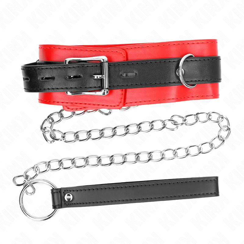 KINK - COLLARE CON CINTURA 65 CM CON CINTURINO ROSSO 54 X 4,5 CM - KINK COLLAR & GAG - Intimo per le occasioni speciali | The Game Lingerie