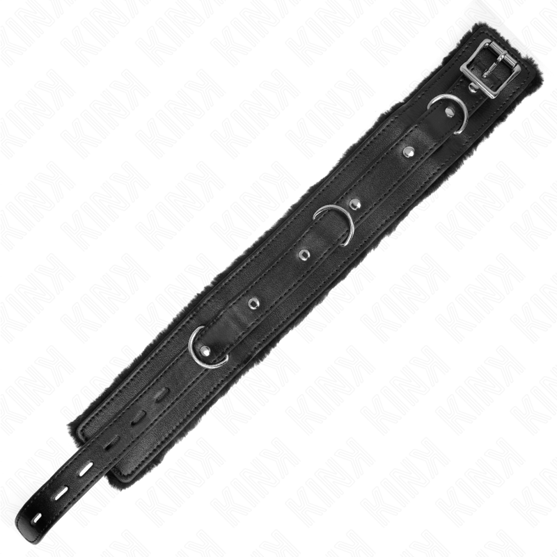 KINK - COLLARE CON GUINZAGLIO 65 CM CON RESTRIZIONI NERO 36 - 42 CM X 5,5 CM - KINK COLLAR & GAG - Intimo per le occasioni speciali | The Game Lingerie