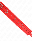 KINK - COLLARE CON GUINZAGLIO 65 CM CON RESTRIZIONI ROSSO 36 - 42 CM X 5,5 CM - KINK COLLAR & GAG - Intimo per le occasioni speciali | The Game Lingerie