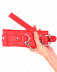 KINK - COLLARE CON GUINZAGLIO 65 CM CON RESTRIZIONI ROSSO 36 - 42 CM X 5,5 CM - KINK COLLAR & GAG - Intimo per le occasioni speciali | The Game Lingerie