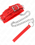 KINK - COLLARE CON GUINZAGLIO 65 CM CON RESTRIZIONI ROSSO 36 - 42 CM X 5,5 CM - KINK COLLAR & GAG - Intimo per le occasioni speciali | The Game Lingerie