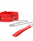 KINK - COLLARE CON GUINZAGLIO 65 CM CON RESTRIZIONI ROSSO 36 - 42 CM X 5,5 CM - KINK COLLAR & GAG - Intimo per le occasioni speciali | The Game Lingerie