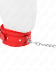 KINK - COLLARE CON GUINZAGLIO 65 CM CON RESTRIZIONI ROSSO 36 - 42 CM X 5,5 CM - KINK COLLAR & GAG - Intimo per le occasioni speciali | The Game Lingerie
