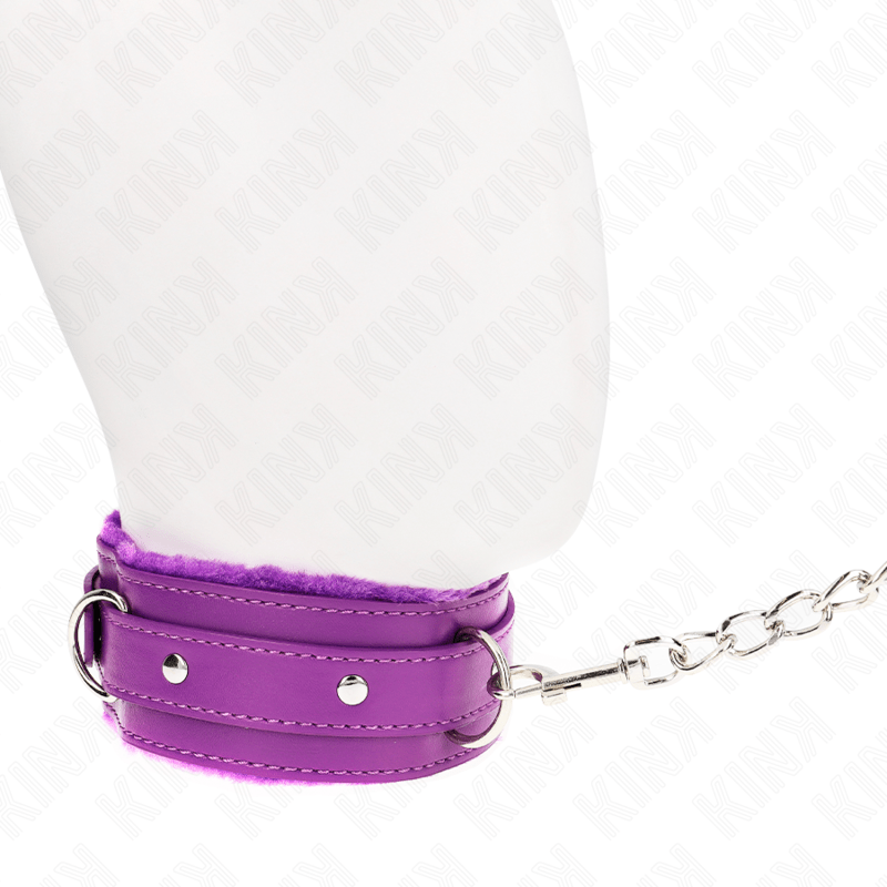 KINK - COLLARE CON GUINZAGLIO 65 CM CON RESTRIZIONI VIOLA 36 - 42 CM X 5,5 CM - KINK COLLAR & GAG - Intimo per le occasioni speciali | The Game Lingerie