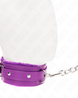 KINK - COLLARE CON GUINZAGLIO 65 CM CON RESTRIZIONI VIOLA 36 - 42 CM X 5,5 CM - KINK COLLAR & GAG - Intimo per le occasioni speciali | The Game Lingerie
