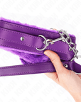 KINK - COLLARE CON GUINZAGLIO 65 CM CON RESTRIZIONI VIOLA 36 - 42 CM X 5,5 CM - KINK COLLAR & GAG - Intimo per le occasioni speciali | The Game Lingerie