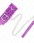 KINK - COLLARE CON GUINZAGLIO 65 CM CON RESTRIZIONI VIOLA 36 - 42 CM X 5,5 CM - KINK COLLAR & GAG - Intimo per le occasioni speciali | The Game Lingerie