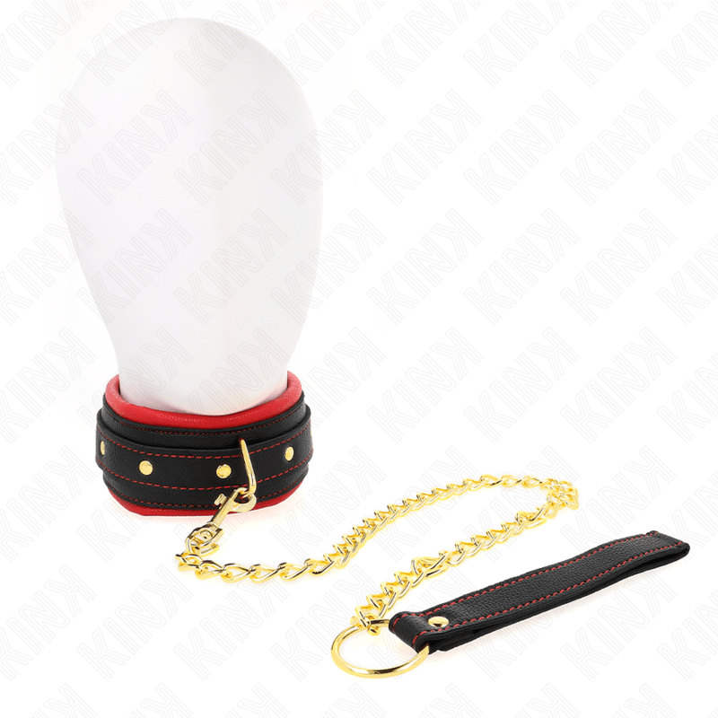 KINK - COLLARE CON GUINZAGLIO IN TESSUTO TINTO REGOLABILE 33 - 48 CM X 5,7 CM - KINK COLLAR & GAG - Intimo per le occasioni speciali | The Game Lingerie