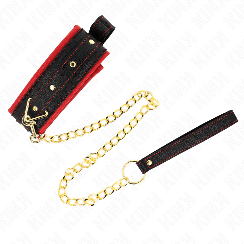 KINK - COLLARE CON GUINZAGLIO IN TESSUTO TINTO REGOLABILE 33 - 48 CM X 5,7 CM - KINK COLLAR & GAG - Intimo per le occasioni speciali | The Game Lingerie